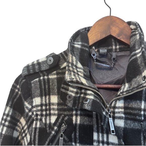 Jou Jou Black and White Flannel Zip Up Winter Coat - Picture 7 of 9